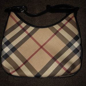 Auth Burberry Nova Ck canvas/leather hobo